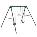 Lifetime Juego de Columpios Metálico para Niños con 2 Columpios de Cinturón y Barra de Trapecio – 9 pies (91137)