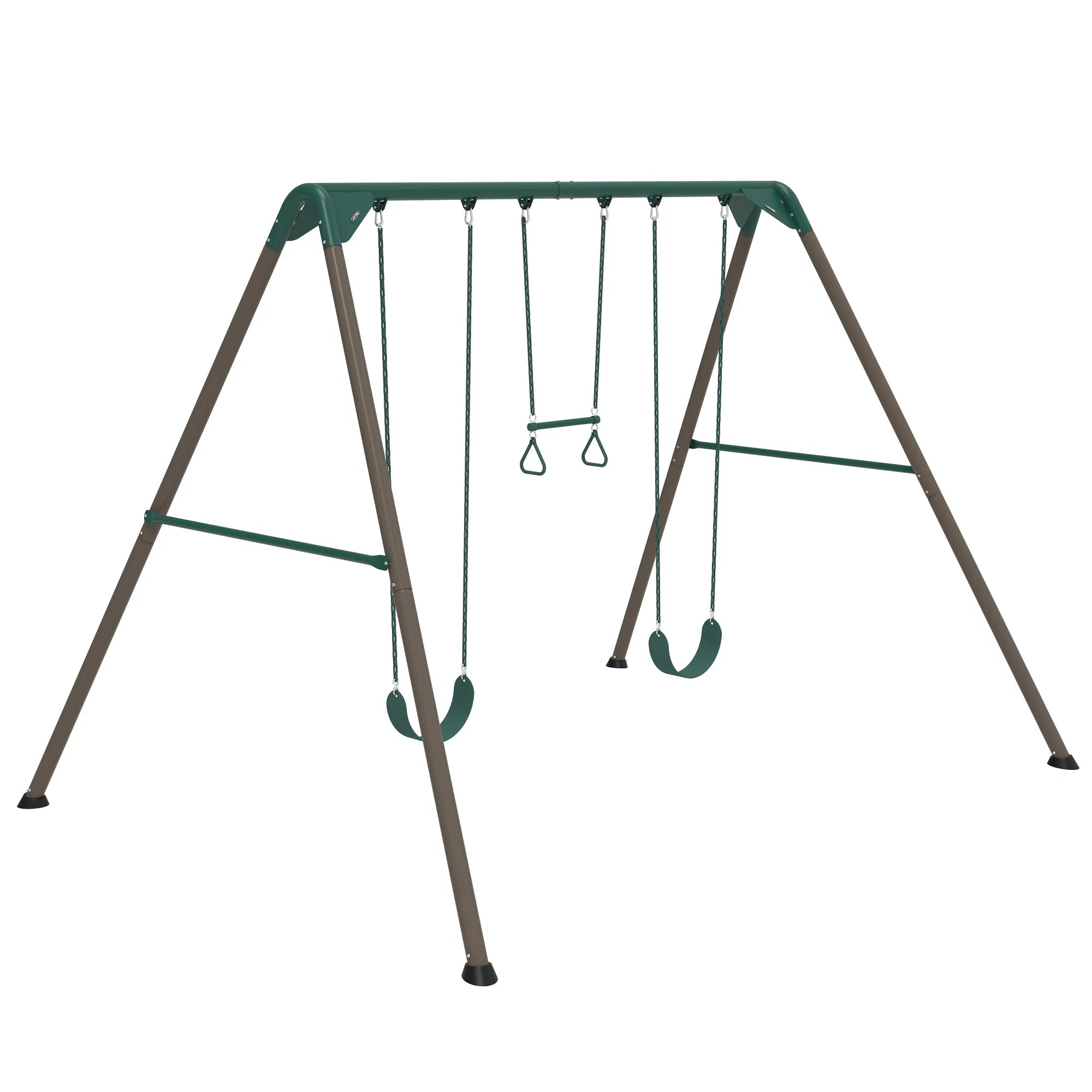 Lifetime Juego de Columpios Metálico para Niños con 2 Columpios de Cinturón y Barra de Trapecio – 9 pies (91137)