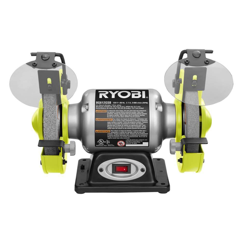 RYOBI Esmeriladora de Banco de 6" 2,1 A con Luz LED – Modelo BG612G