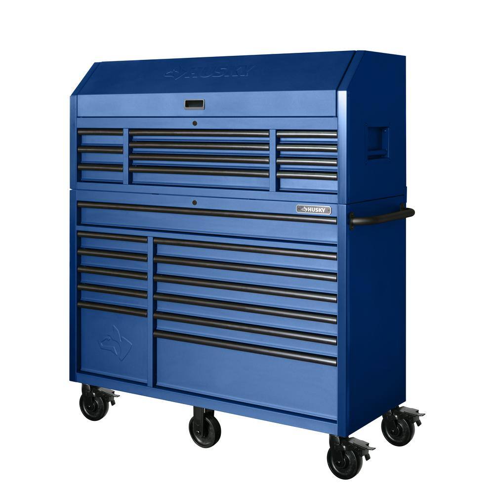 2025 Husky Caja de Herramientas Combinada con Ruedas de 23 Cajones – 56 plg (An) x 22 plg (Pr) en Azul Mate