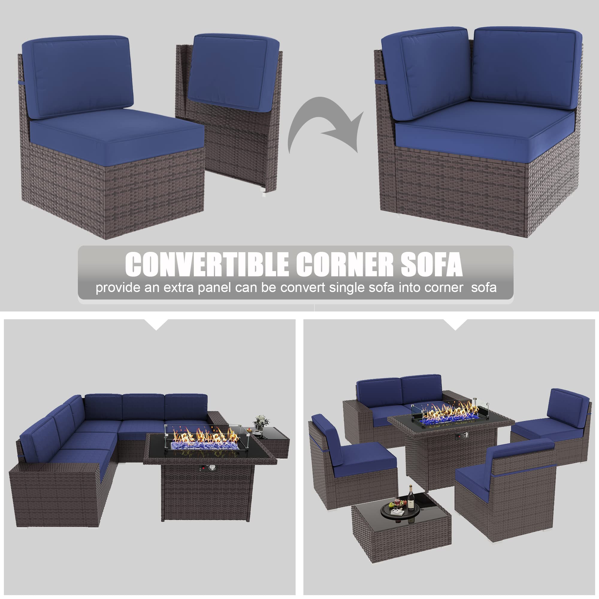 LayinSun Mobiliario de Exterior Seccional para Conversación