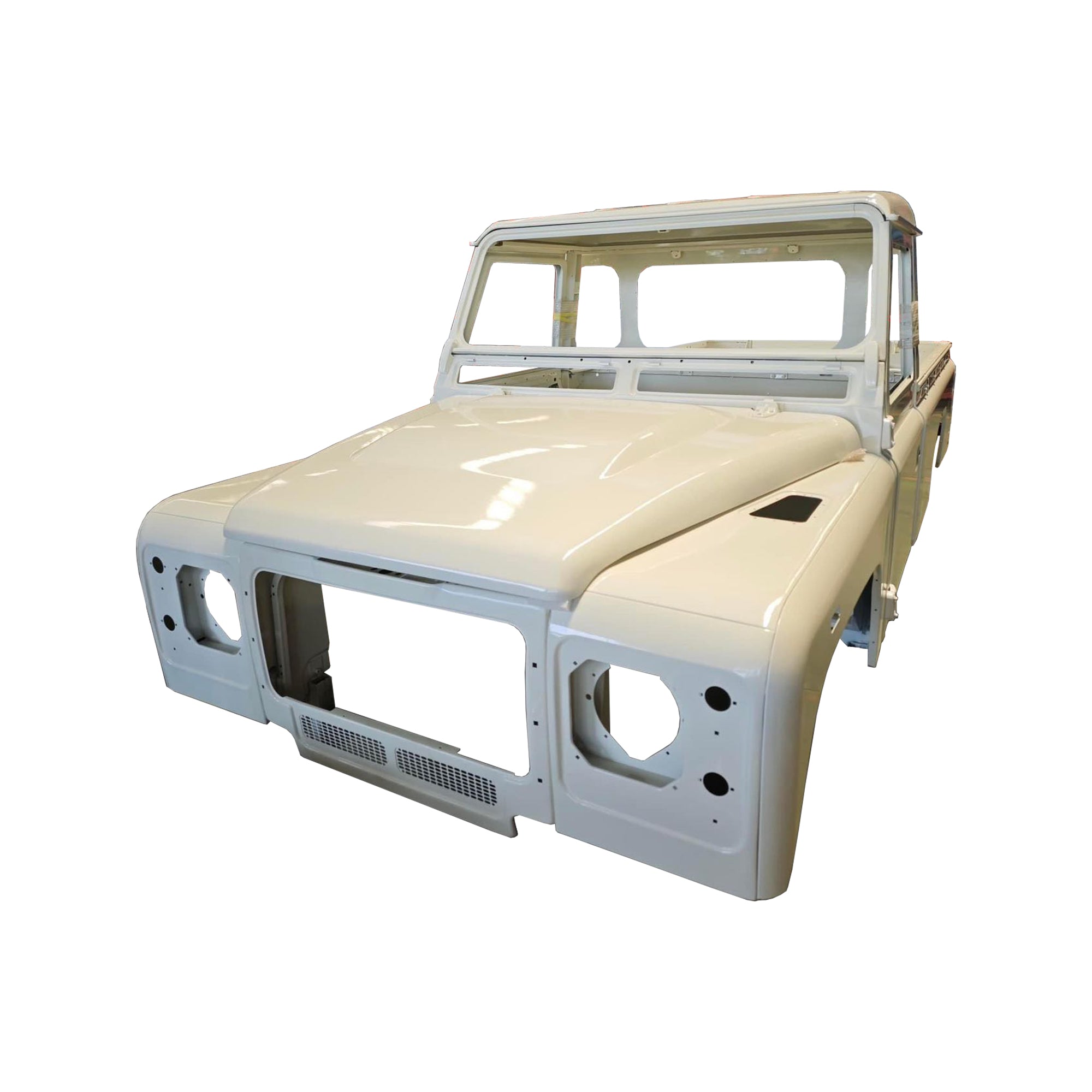 SINGLE ROW PICKUP COMPLETE CAB WITH DOORS? WITH PRIMER(LHD), FOR LAND ROVER DEFENDER 110 TD4, (ALUM+STEEL)