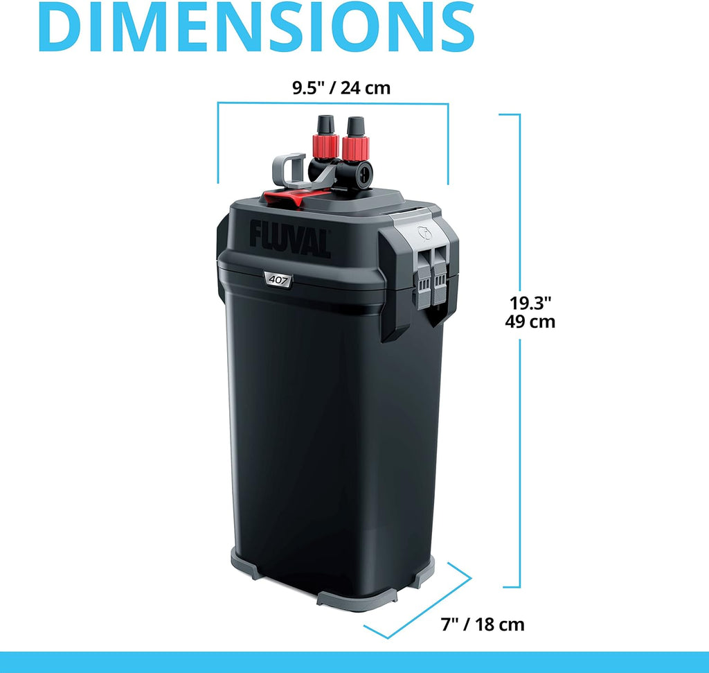 Filtro de Canasta Fluval 407 - para Acuarios de Hasta 100 Galones - Filtro de Canasta para Acuario