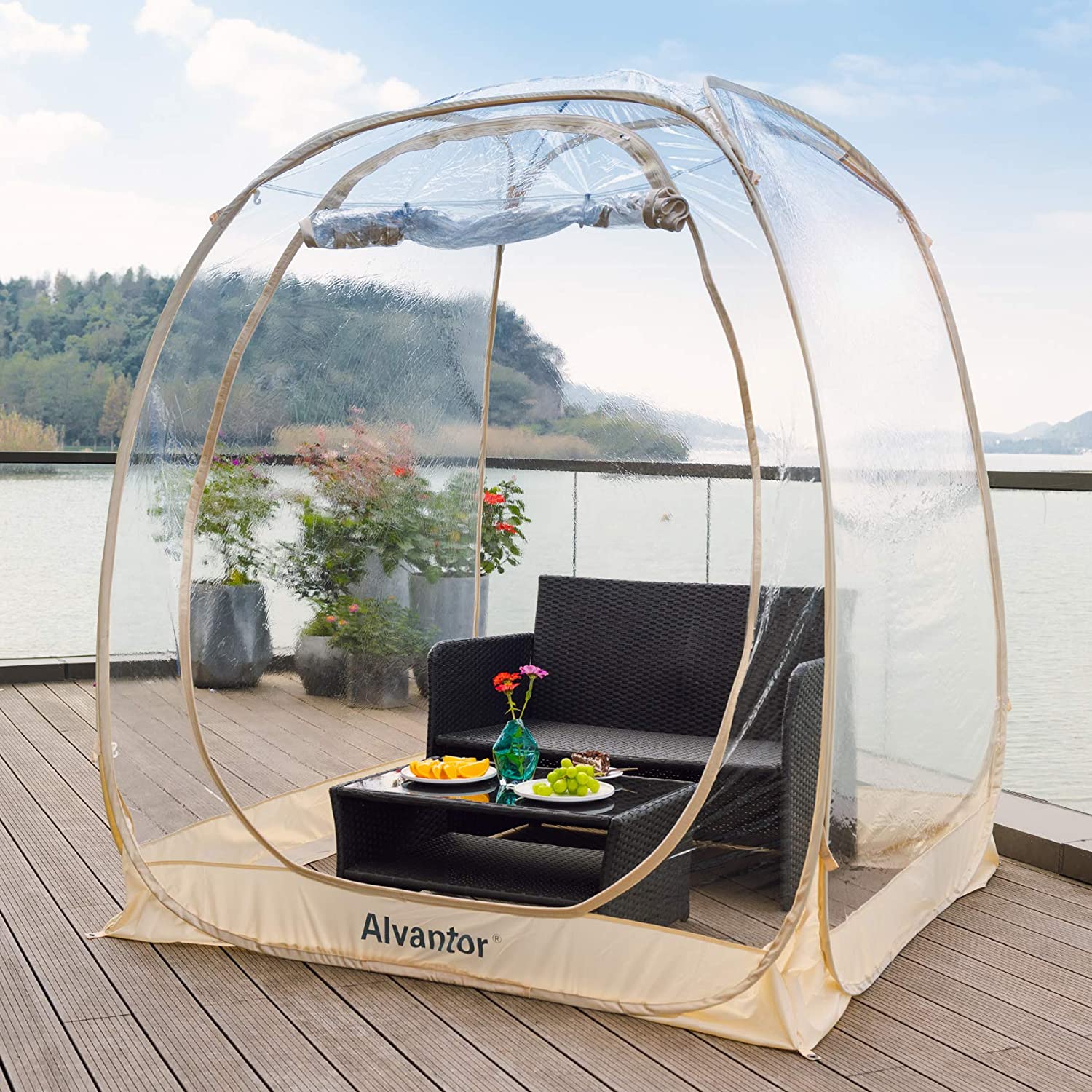 Alvantor Tienda Burbuja Gazebo Plegable, Cúpula Igloo para Jardín y Patio para 8-10 Personas