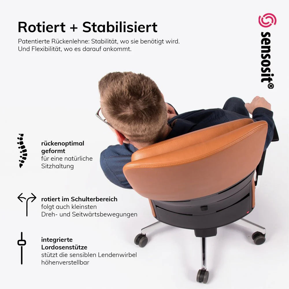 2025 Sillón Ejecutivo Ergonómico de Cuero Auténtico lento Matrix MT14 – EL SILLÓN EJECUTIVO para un Trabajo Cómodo – Fabricado en Alemania – Garantía de 30 Años