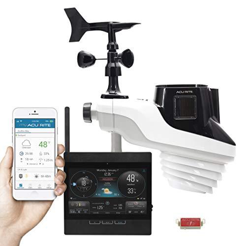 Estación Meteorológica AcuRite Atlas con Pantalla Directa a Wi-Fi y Detección de Rayos, Negra