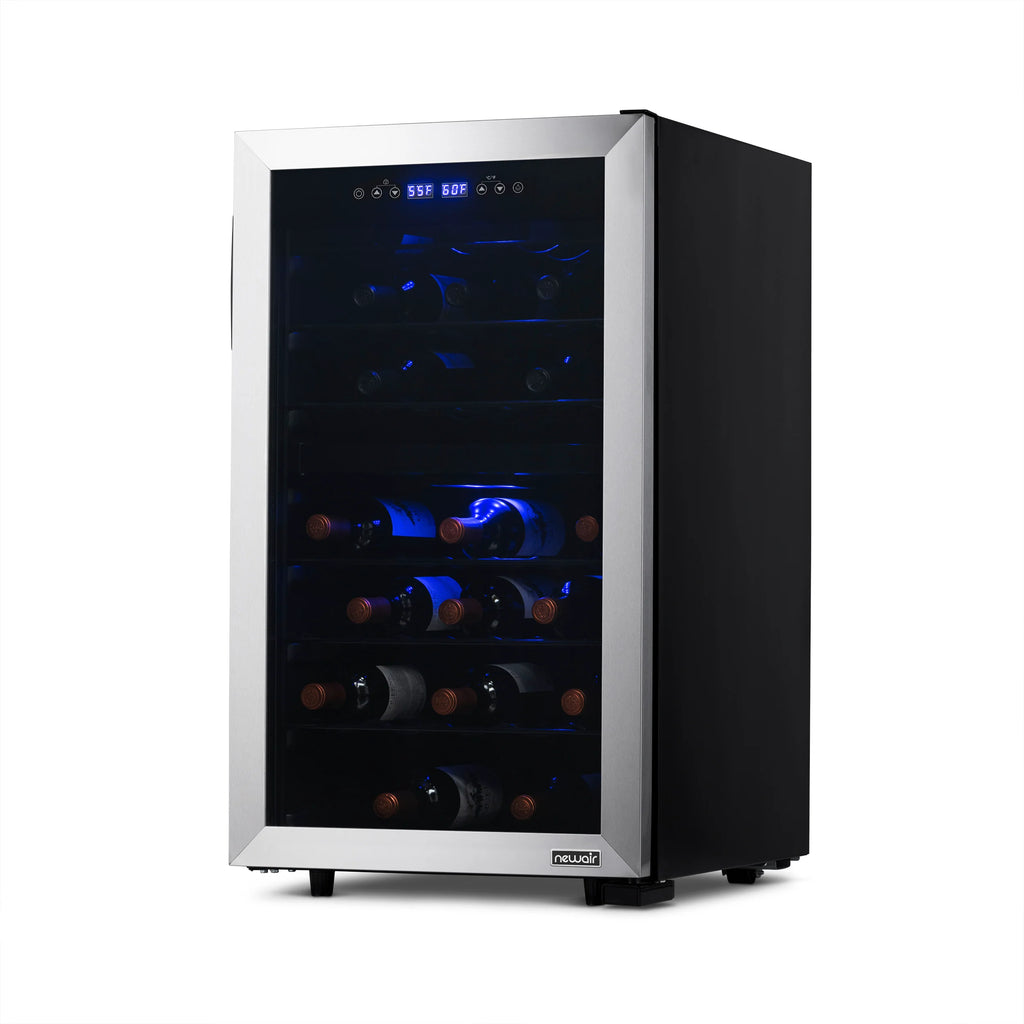 2025 Refrigerador de Vinos Independiente Newair® de Acero Inoxidable – 43 Botellas – 18,9" con Doble Zona