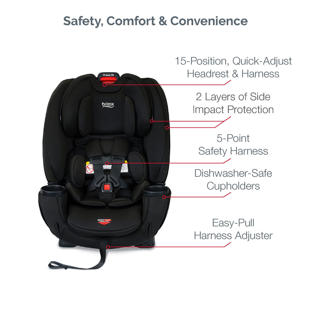 2025 Britax One4Life Asiento de Auto Convertible ClickTight, Eclipse Negro