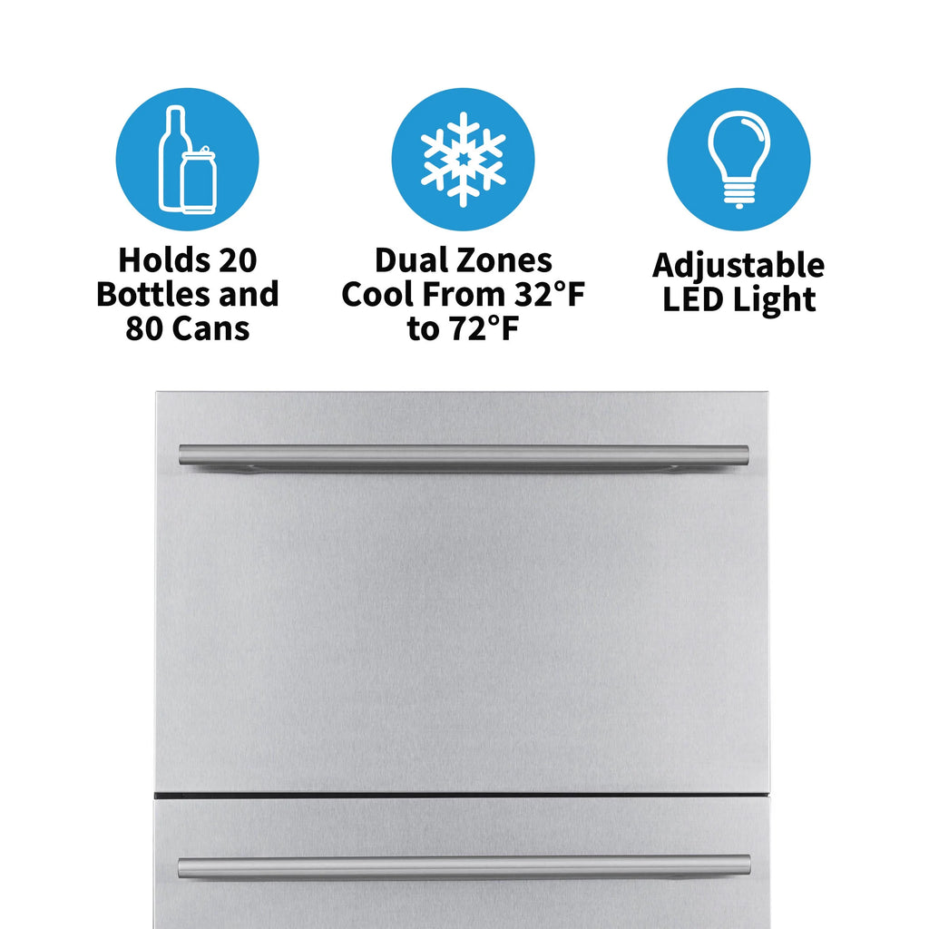 2025 Newair® Refrigerador de Bebidas Empotrable para Interior/Exterior - 80 Latas, 20 Botellas - 24”