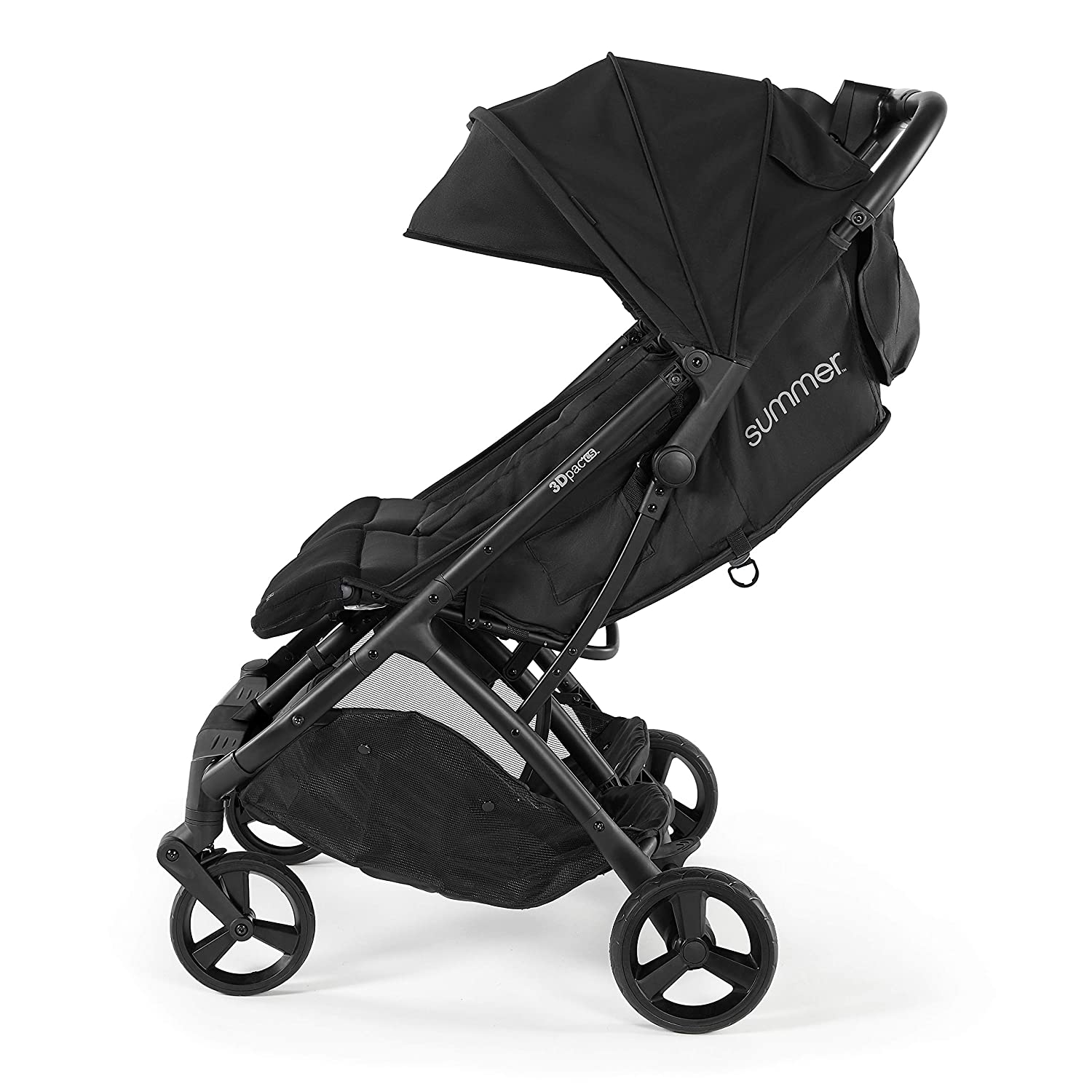 2025 3Dpac CS+ cochecito doble, negro – Compatible con sillas de auto – Ligero con plegado de una mano