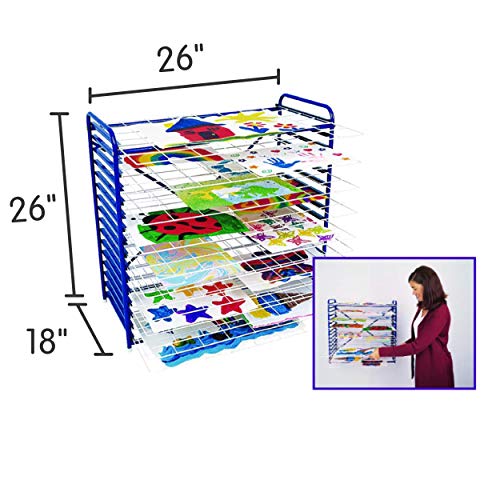 Colorations MDR Estante para Secado de Arte – Estante de Metal Resistente, Usable como Montaje en Pared o Soporte de Mesa, Ideal para Salones de Clases, Estudios de Arte y Uso Doméstico