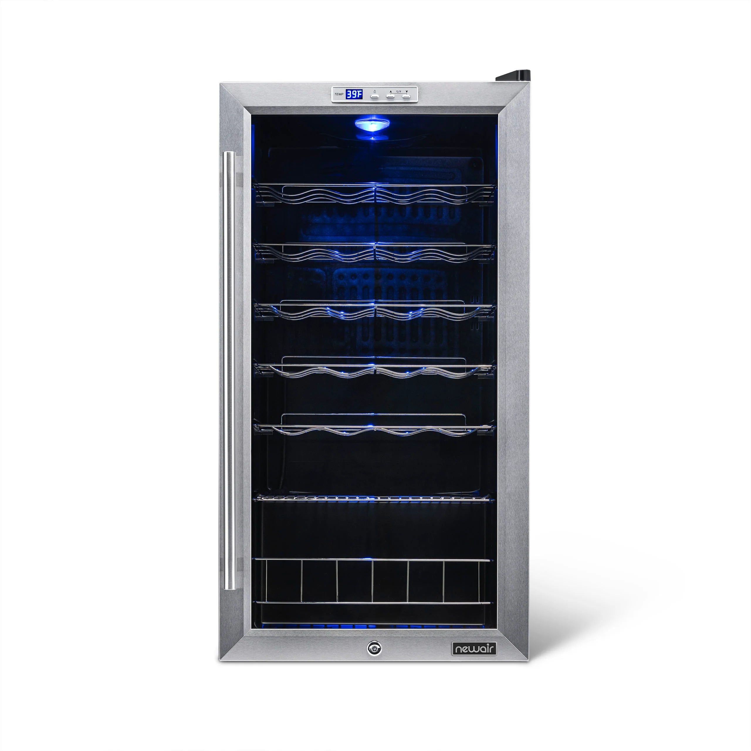 2025 Newair® Refrigerador de Vinos Independiente de Acero Inoxidable – 27 Botellas – 16,9"