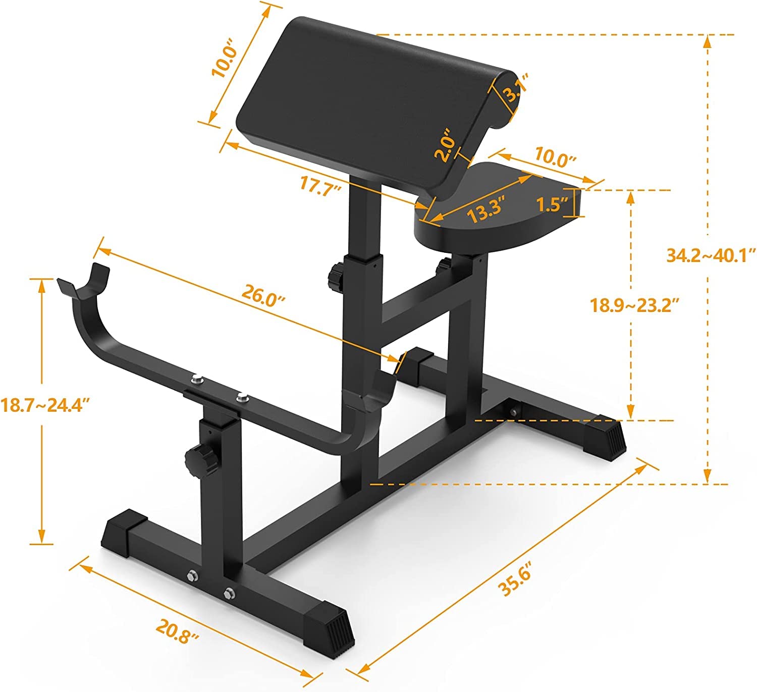 Uboway Banco de Curl Predicador Ajustable para Entrenamiento de Fuerza