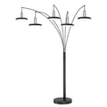 LS-83279BLK Sailee – Lámpara de Piso Arco de 90 pulgadas, 75W, 5 luces LED