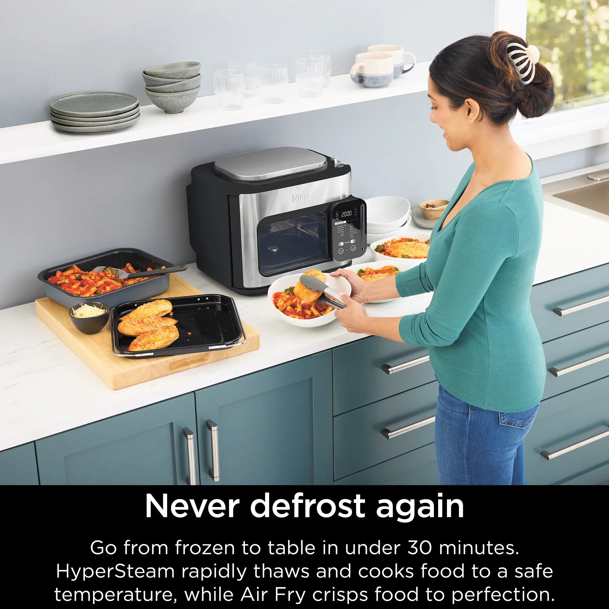 2025 Descubre el Ninja Combi™ 14 en 1 – el único multicooker todo en uno, horno, freidora de aire caliente y mucho más, que prepara en solo 15 minutos comidas completas perfectas para toda la familia.