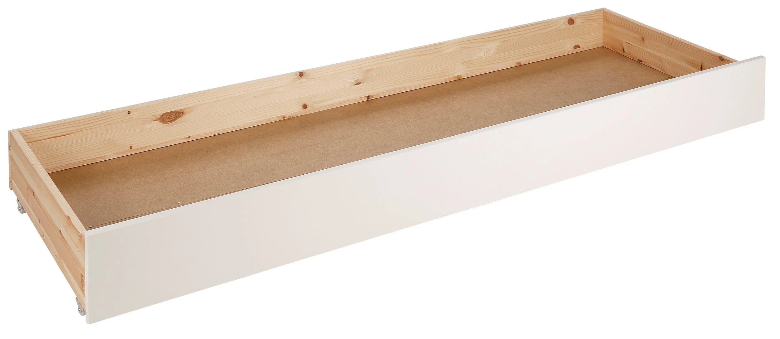 Cajón para cama Aira, de madera maciza de pino pintado en blanco