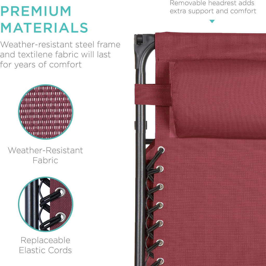 Best Choice Products – Silla Reclinable de Patio con Gravedad Cero, Ajustable y Plegable para Exteriores con Dosel, Almohada Cervical y Bandeja Lateral, Textileno – Azul Pavo Real