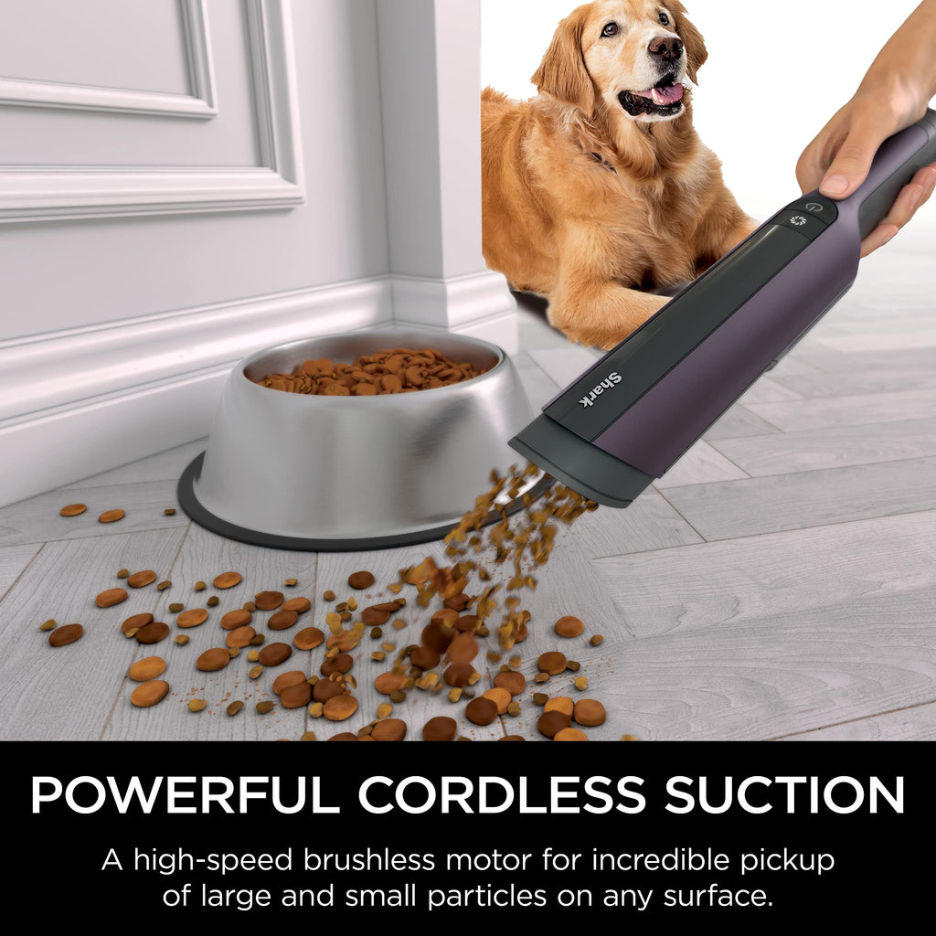 2025 Aspiradora de Mano Sin Cable Shark WV410PR WANDVAC, Ultra-Ligera y Portátil con Potente Succión y Herramientas para Mascotas, Diseñada para Automóvil y Hogar, Color Violeta