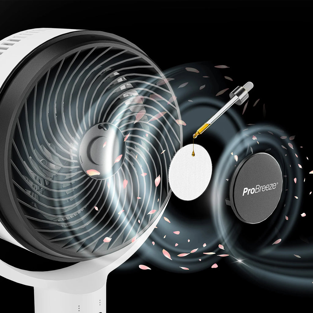 Ventilador de pie híbrido AirFlo™ 43" – Circulador de aire ultrasilencioso – Blanco