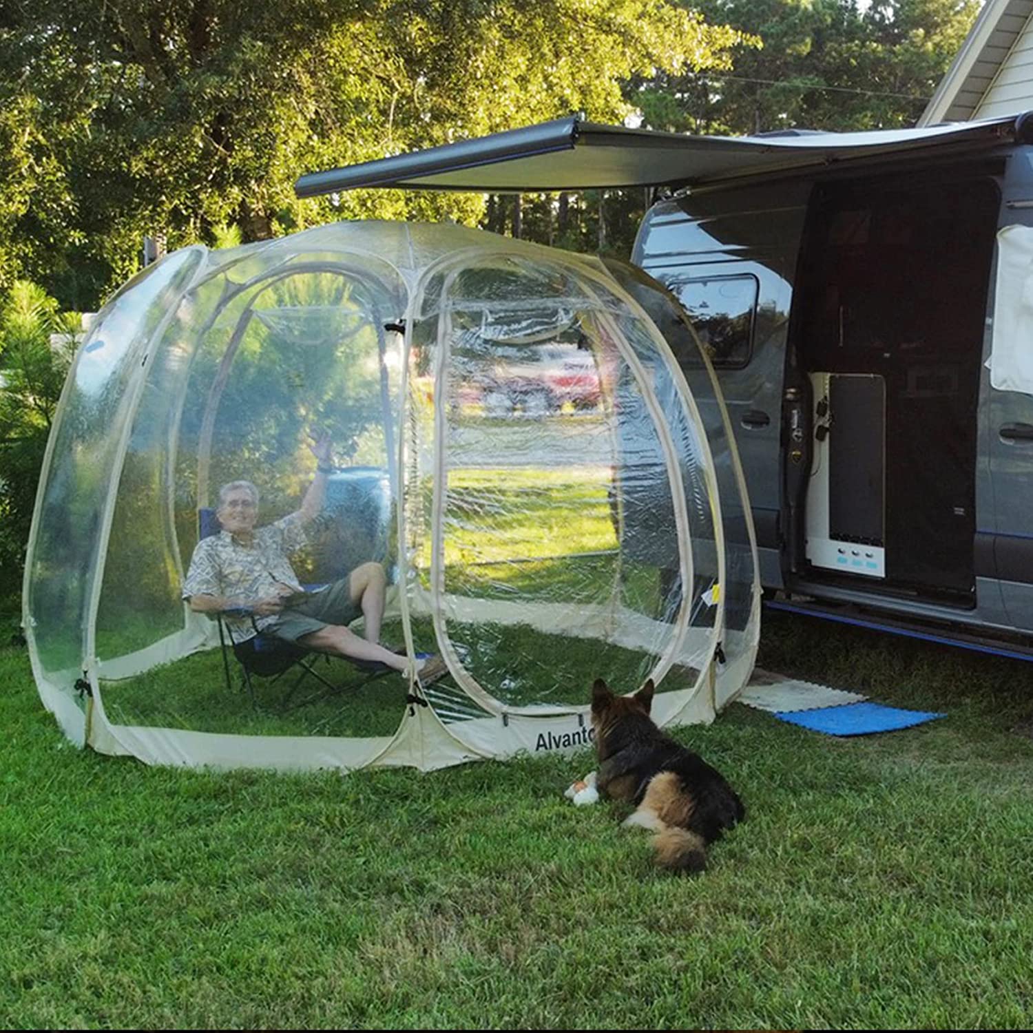 Alvantor Tienda Burbuja Gazebo Plegable, Cúpula Igloo para Jardín y Patio para 8-10 Personas