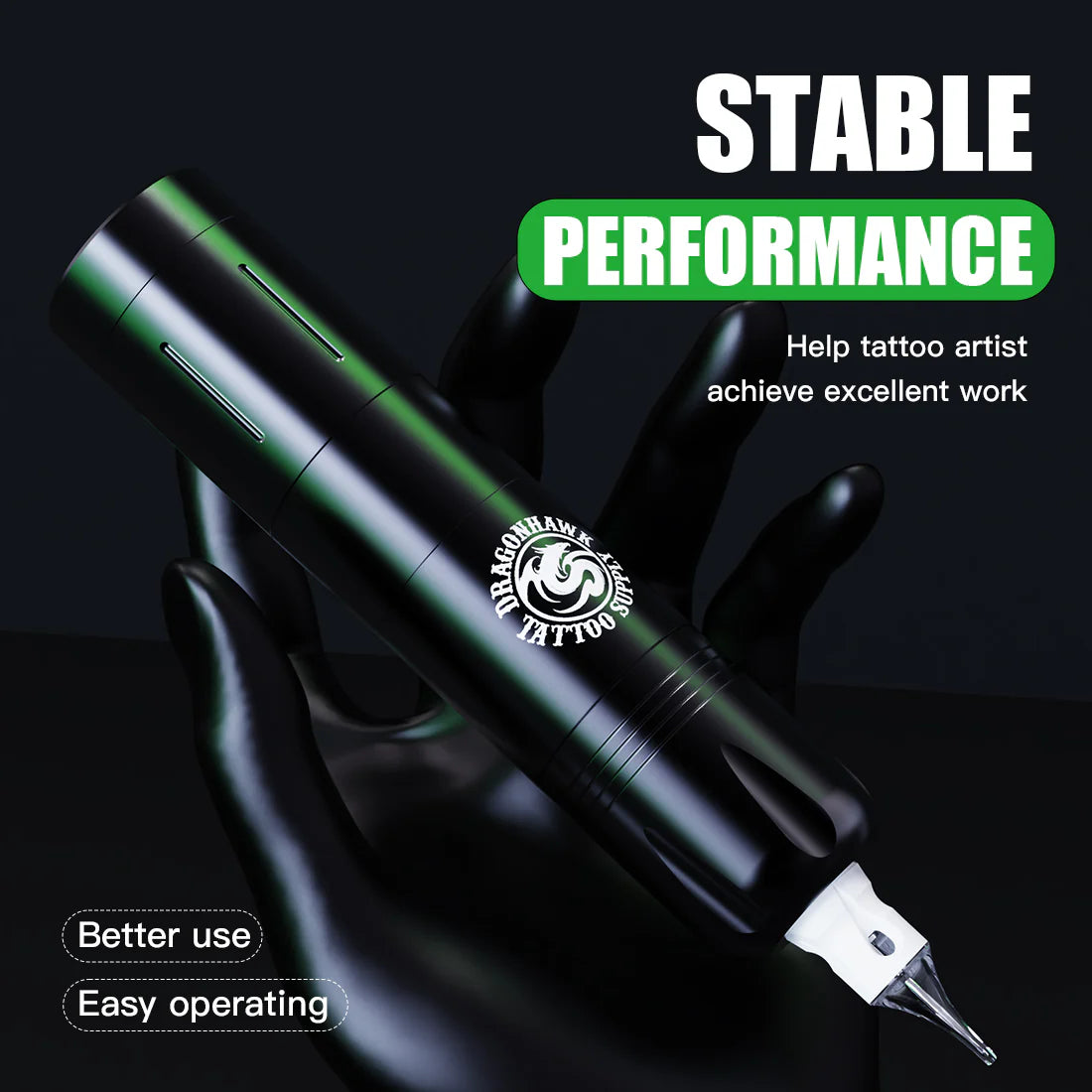 Kit de Máquina de Tatuaje Rotativa Inalámbrica tipo Bolígrafo Dragonhawk X3 PRO con Juego de Cartuchos para Principiantes