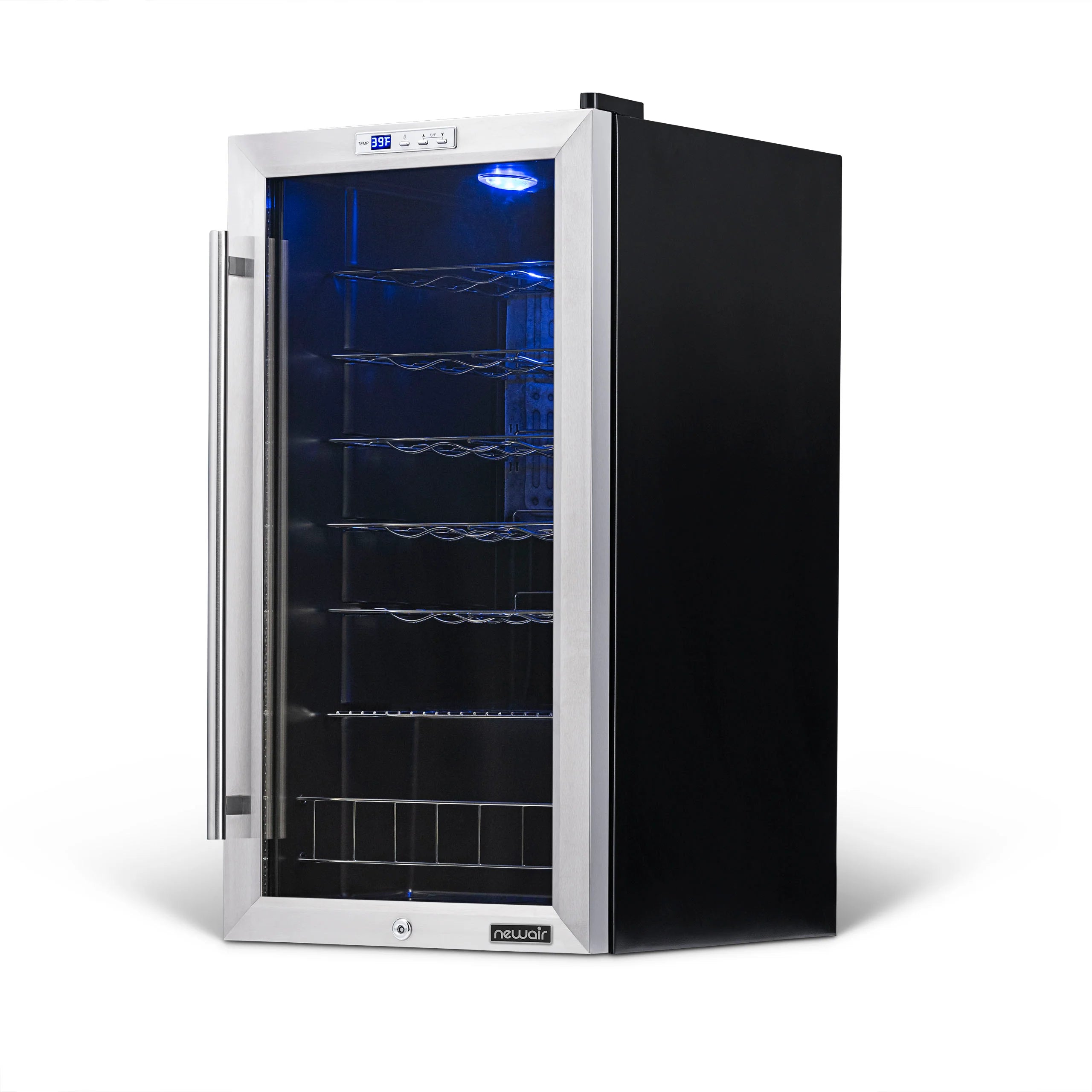 2025 Newair® Refrigerador de Vinos Independiente de Acero Inoxidable – 27 Botellas – 16,9"