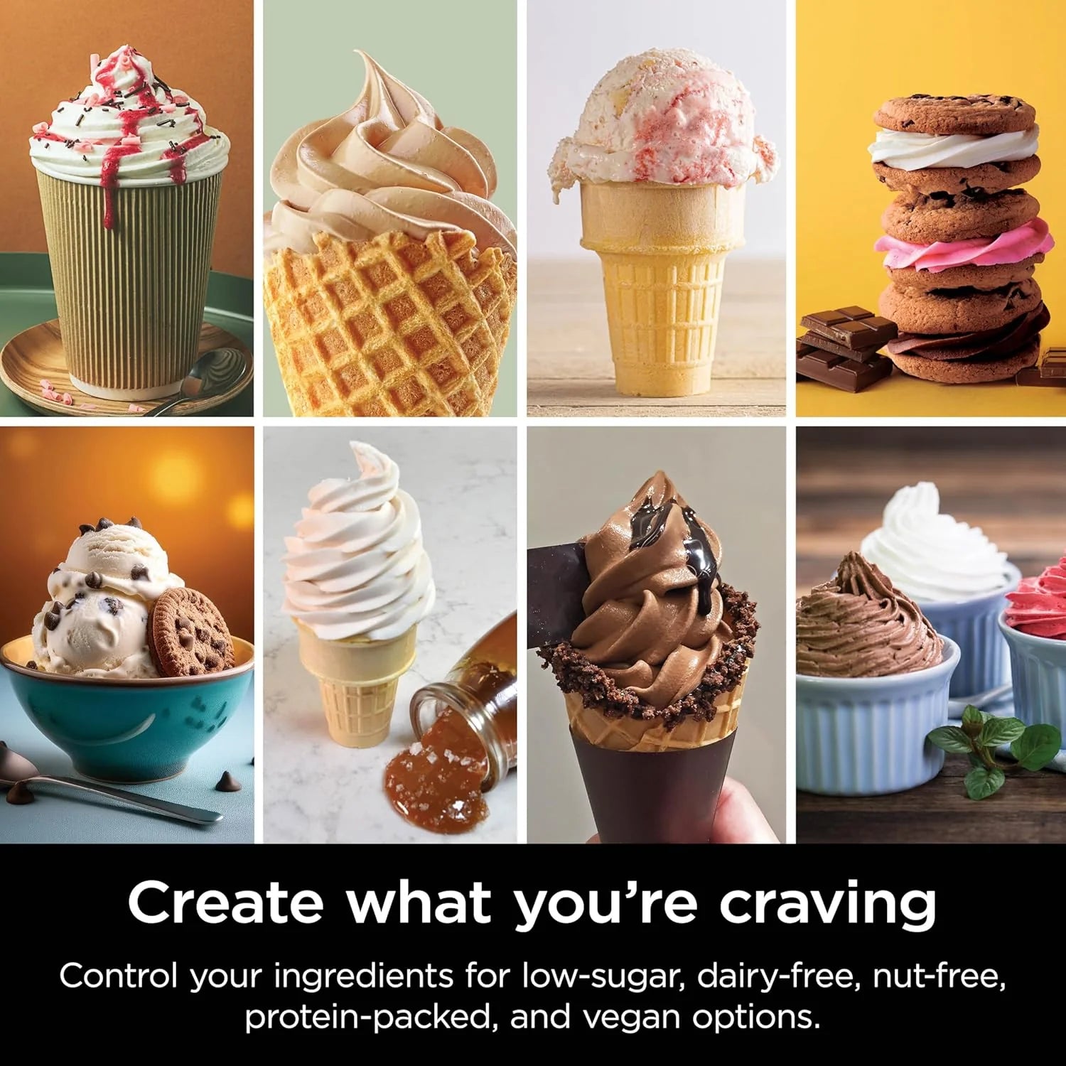 2025 Máquina de helados y crema suave Ninja Swirl by CREAMi, sorbetes, batidos, yogur helado, programa bajo en calorías y más, 13 en 1, con palanca de crema suave, (2) recipientes CREAMi Swirl de 16 oz, para niños y todas las edades, modelo NC701