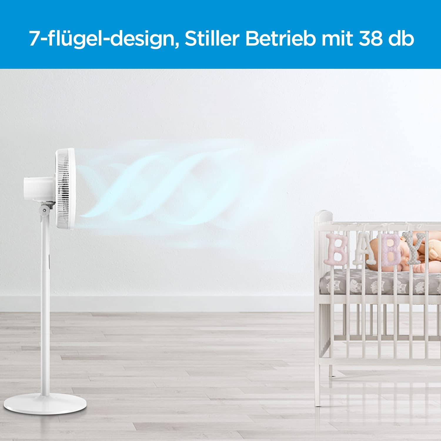 Ventilador de Pie MIDEA 12 Velocidades con Control Remoto – Ventilador Silencioso con Oscilación de 120º + 135º – Ventilador con Temporizador, Filtro y Doble Aspa – Flujo de Aire hasta 24 metros