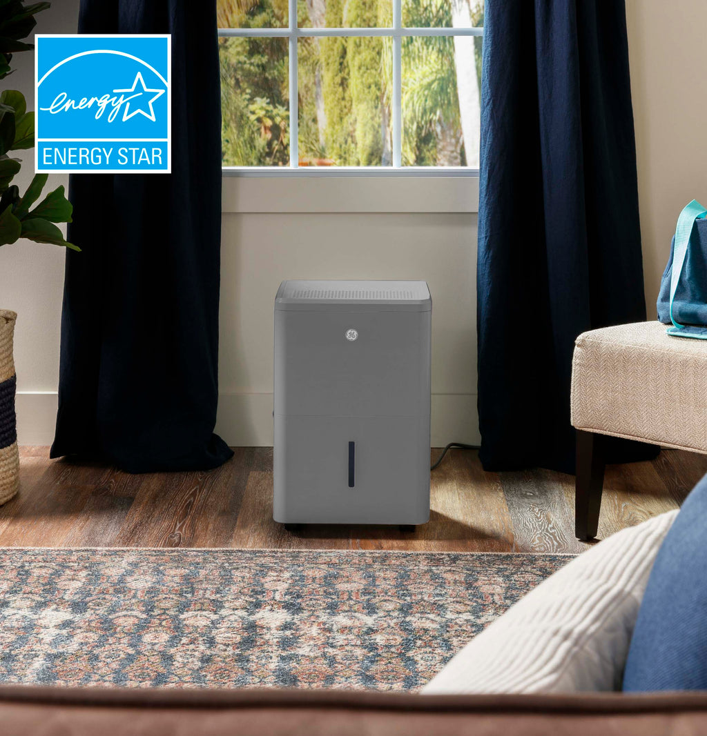 2025 Deshumidificador Portátil GE Energy Star® con Bomba Integrada y Función Smart Dry para Espacios Húmedos