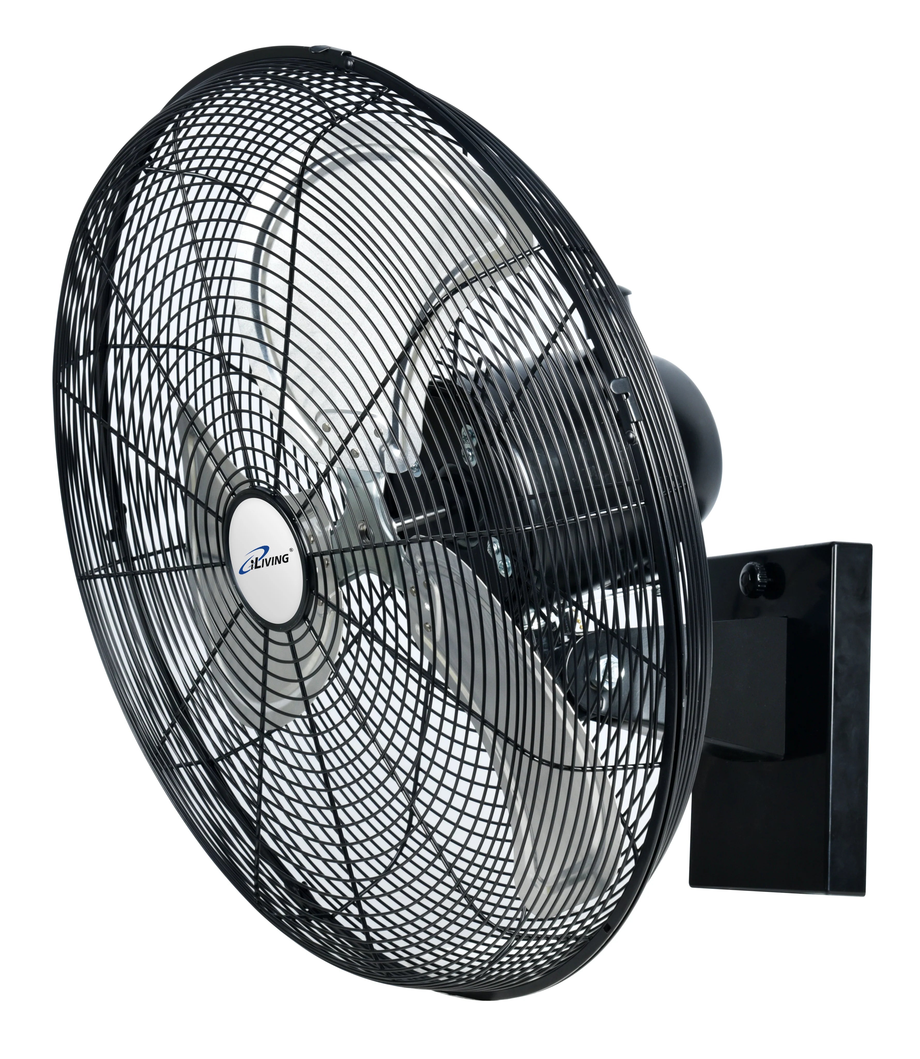 2025 Ventilador mural oscilante de alta velocidad iLIVING de 20" para exterior – 4750 CFM, motor resistente a condiciones extremas, velocidad variable, ideal para taller, garaje, veranda, uso comercial e industrial, 20 pulgadas, color negro