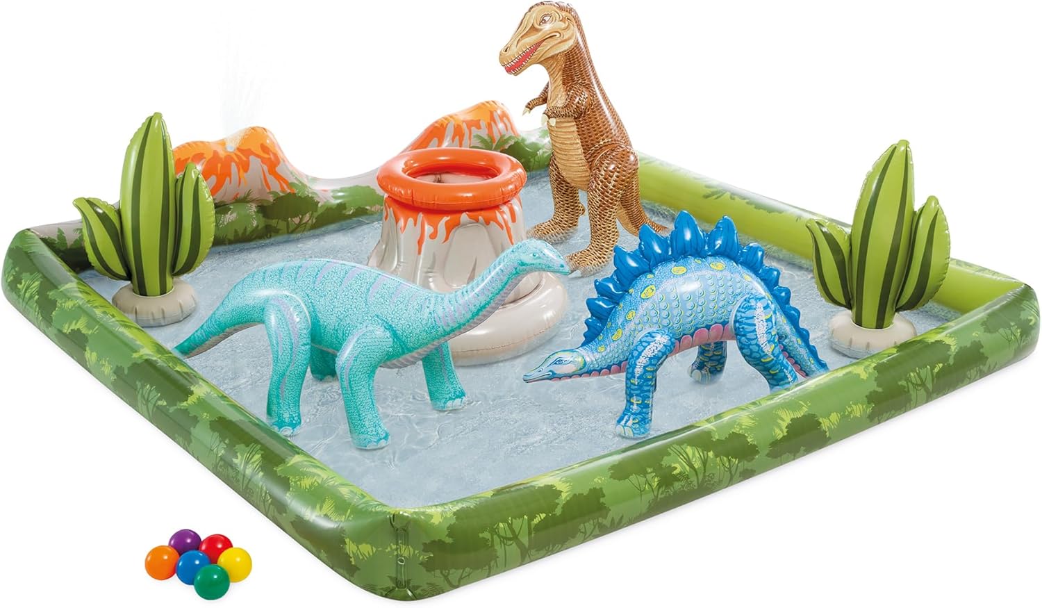 Intex Área de Juego Inflable Jungle Adventure – Piscina con Tobogán y Juegos de Agua para Niños