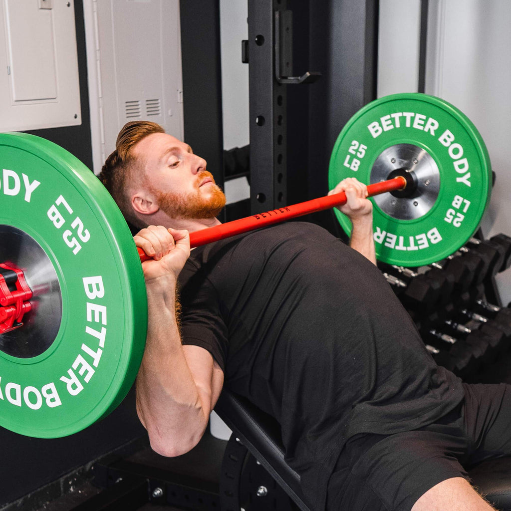 Power Bundle con Rack de Sentadillas Inclinado | Platos de Competencia de 10-55 lbs