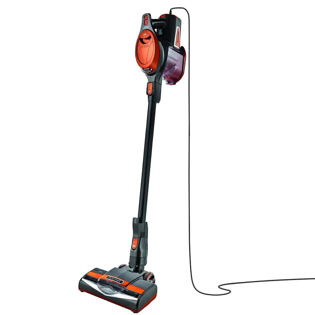 2025 Shark Rocket Aspiradora Ultra Ligera con Cable, Sin Bolsa – Para Alfombras y Pisos Duros con Dirección Giratoria (Modelo HV301), Gris/Naranja