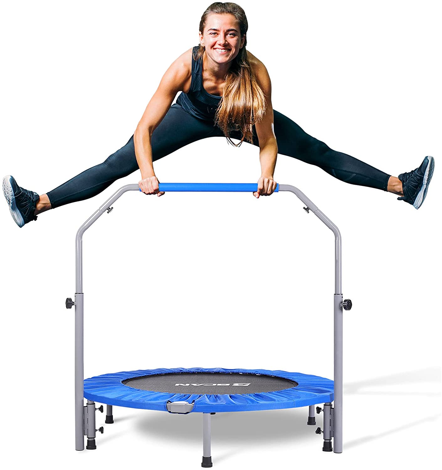 BCAN Trampolín Plegable de 40/48", Mini Trampolín para Ejercicio, Carga Máxima 330 lbs / 440 lbs