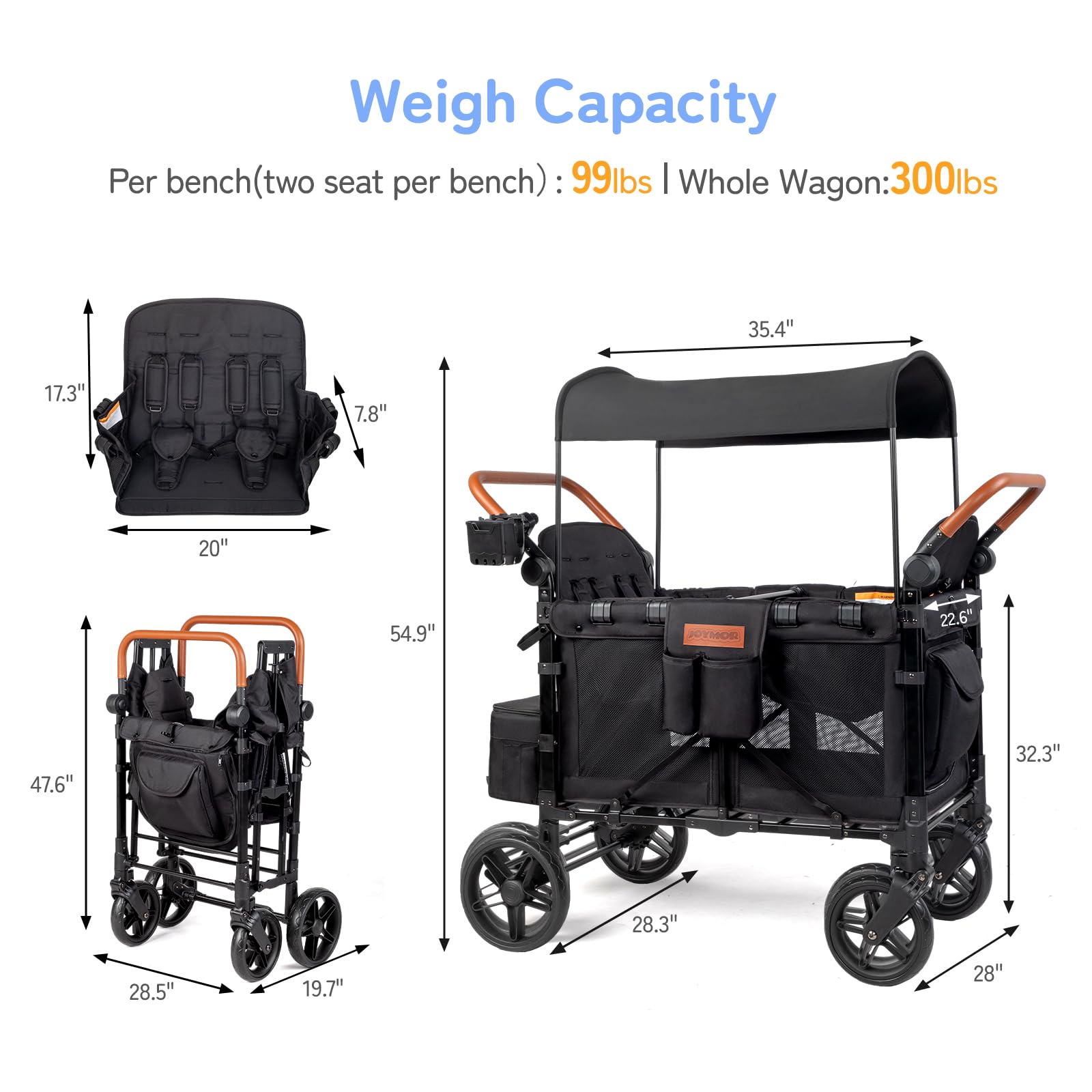 JOYMOR Cochecito Tipo Carrito Plegable con Protección UV WS1CB4SP