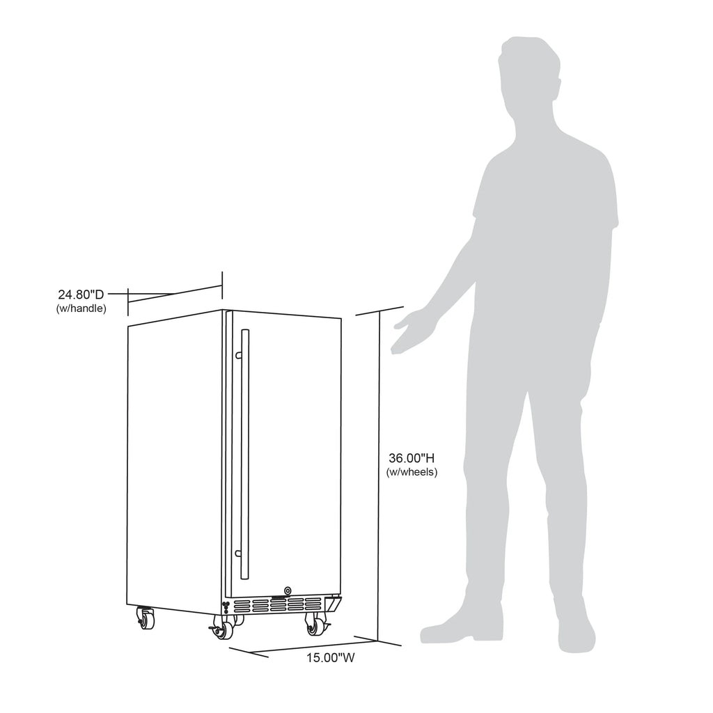 2025 Newair® Refrigerador Empotrable para Exteriores – 90 Latas – 15 Pulgadas