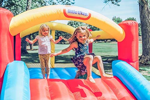 Little Tikes Jump 'n Slide Bouncer - Casa Inflable Saltarina Plus Soplador de Alta Resistencia con GFCI, Estacas