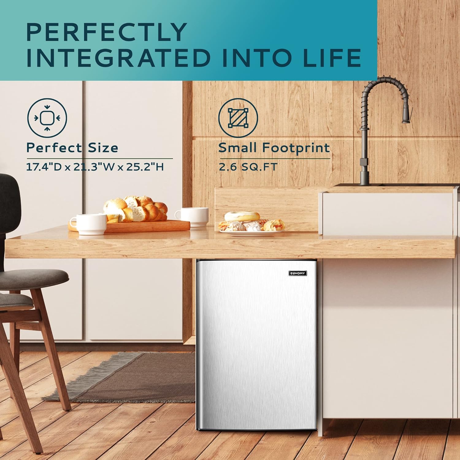 2025 Congelador vertical de 3.0 pies cúbicos, puerta única reversible de acero inoxidable, congelador compacto para casa, residencias universitarias, apartamentos y oficinas (plata)