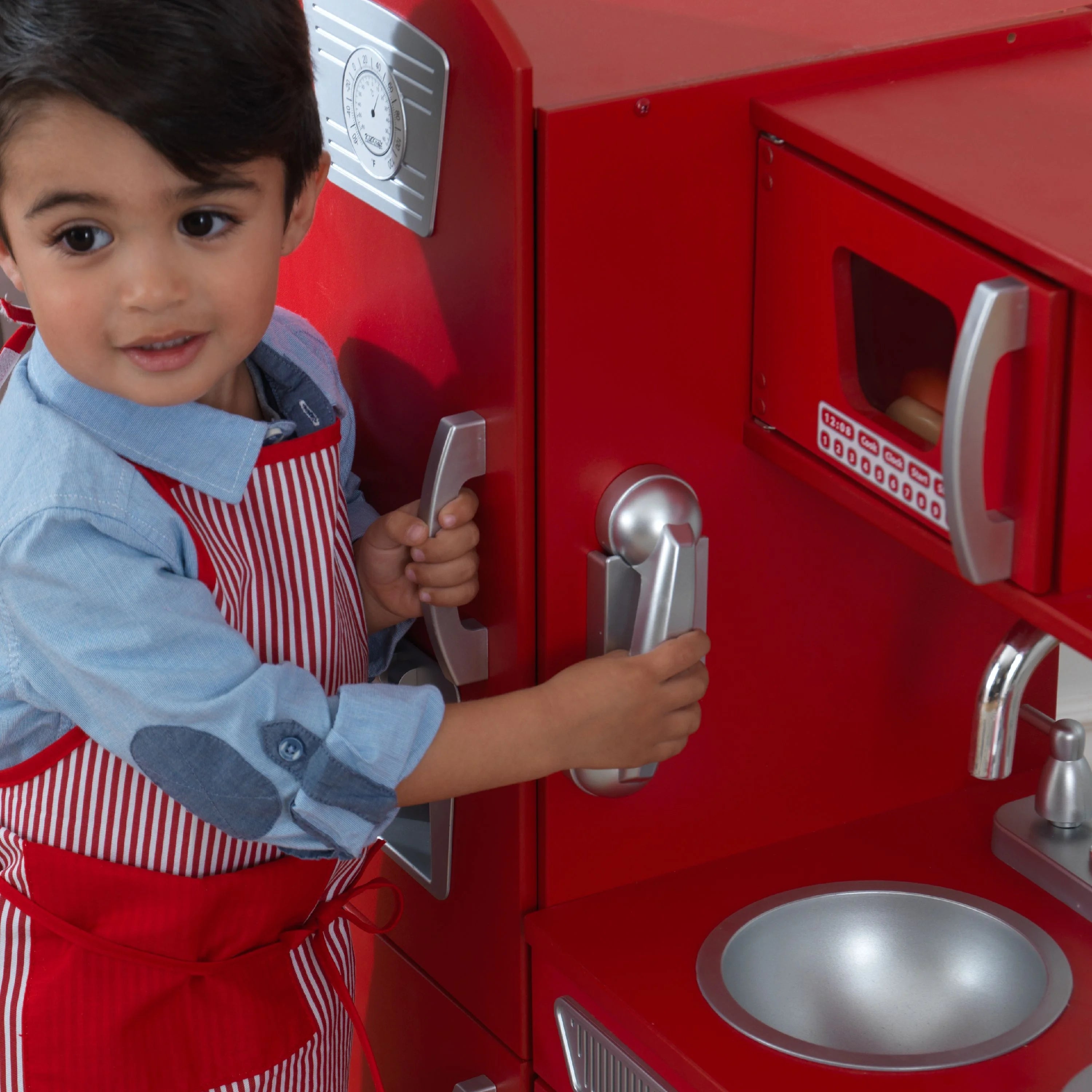 Cocina de Juguete KidKraft Vintage Roja de Madera con Teléfono de Juguete