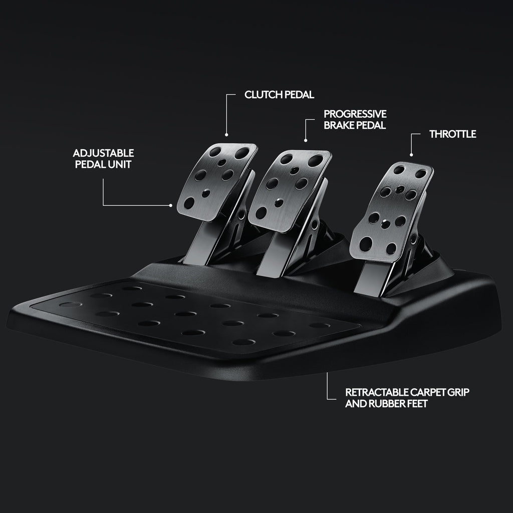 Logitech – Volante de Carreras G29 Driving Force y Pedales de Piso para PS5, PS4, PC, Mac – Negro