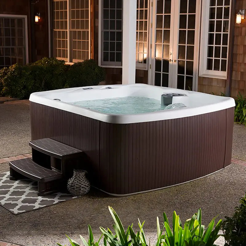 Lifesmart Spas – Spa rectangular Plug and Play para 5 personas, 23 chorros con ozonizador, color Espresso