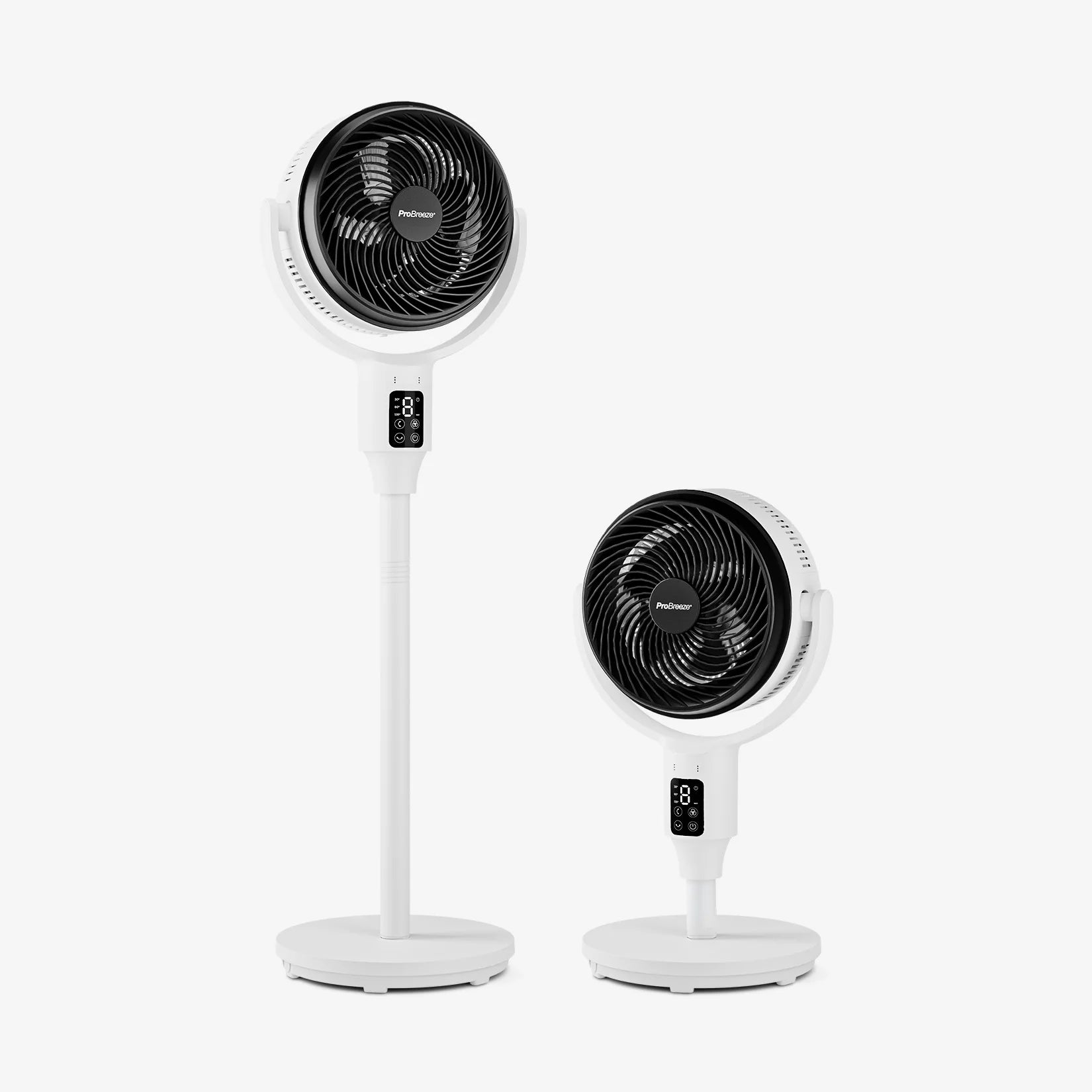 Ventilador de pie híbrido AirFlo™ 43" – Circulador de aire ultrasilencioso – Blanco