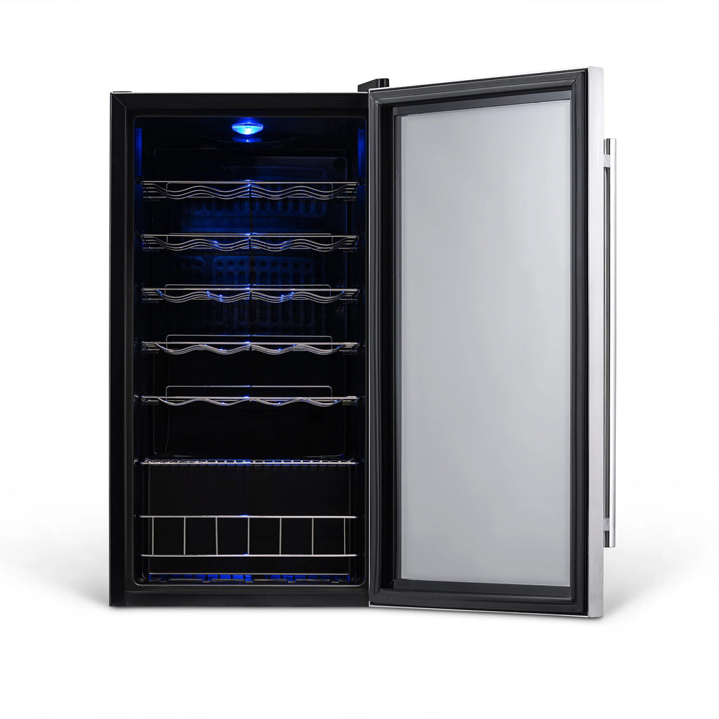 2025 Newair® Refrigerador de Vinos Independiente de Acero Inoxidable – 27 Botellas – 16,9"