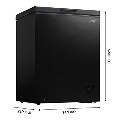 Arctic King Congelador Cofre de 5 Pies³ Negro, Eficiente en Energía, Compacto con Canasta Removible para Uso Doméstico o Profesional