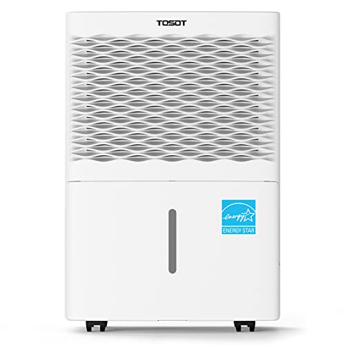 2025 Deshumidificador TOSOT de 20 Pintas para 1,500 pies cuadrados con certificación Energy Star - para Hogar, Sótano, Dormitorio o Baño - Súper Silencioso (Modelo Anterior de 30 Pintas)