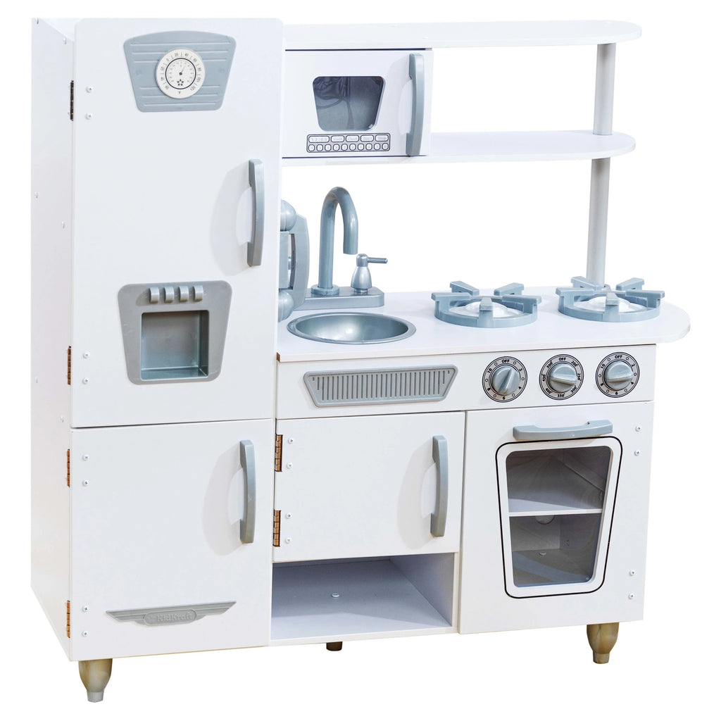 2025 Cocina de Juguete de Madera Vintage KidKraft Blanca con Fabricador de Hielo y Teléfono de Juguete