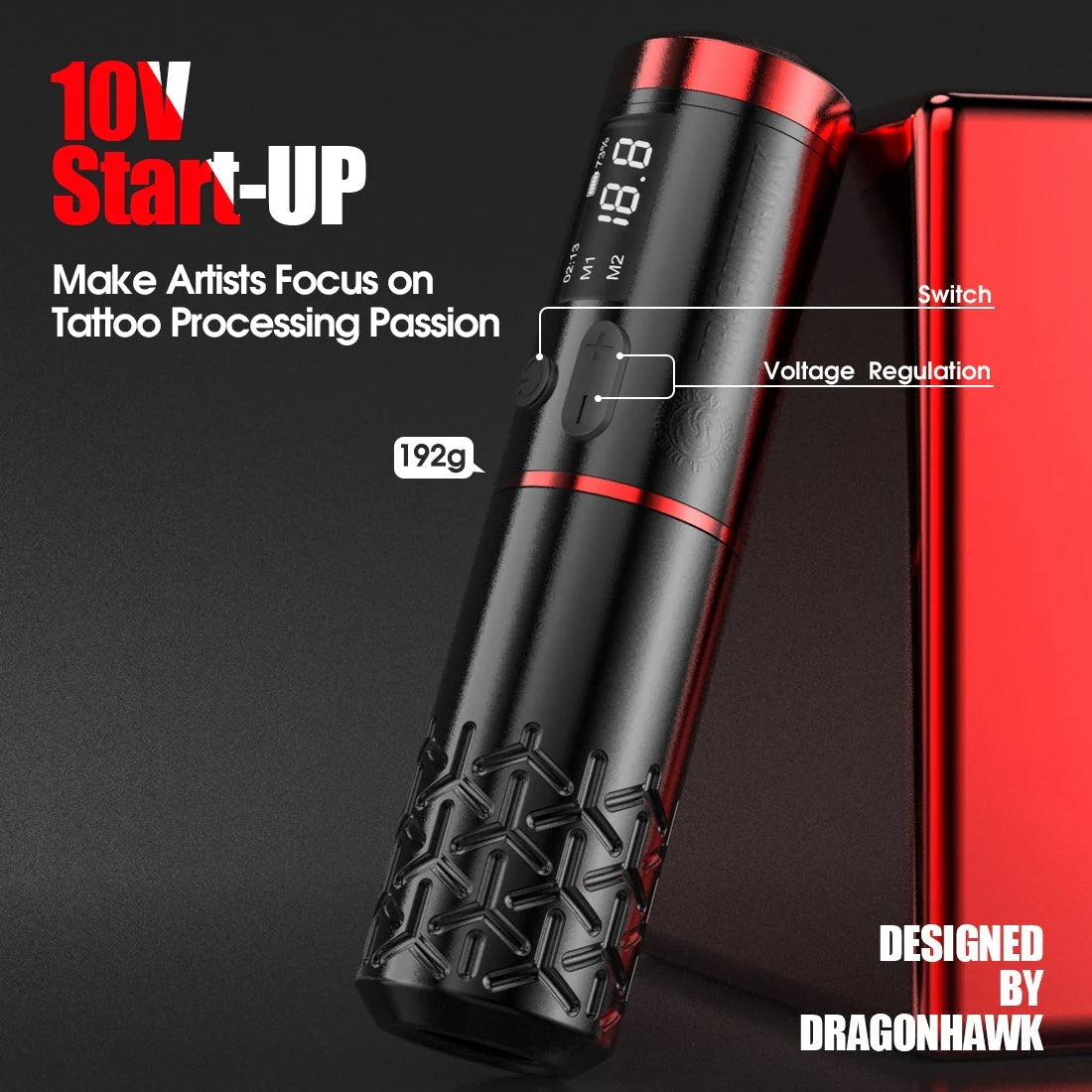 Máquina de Tatuaje Pen Inalámbrica Dragonhawk Armor Pro