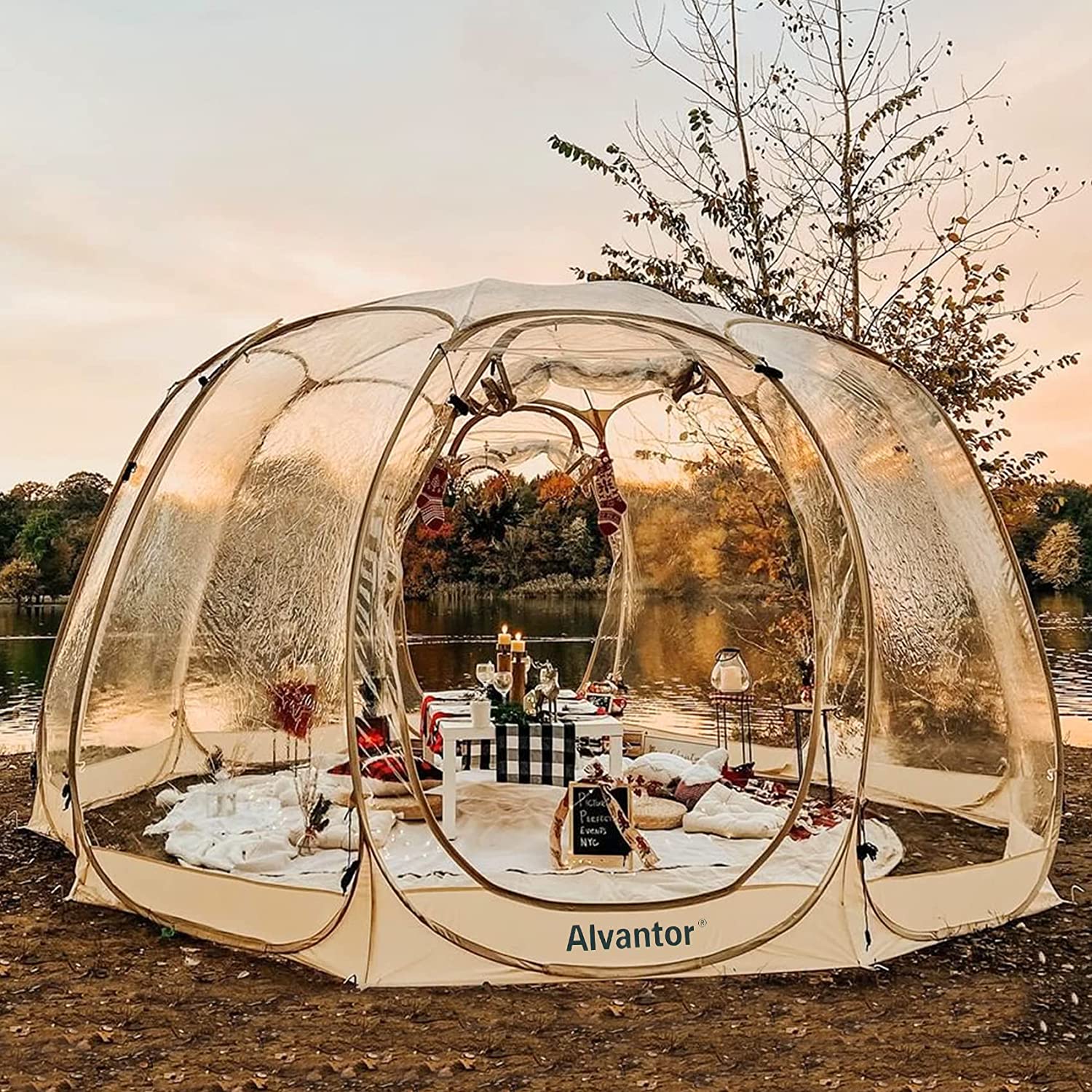 2025 Alvantor Burbuja Tienda Gazebo Pop Up, Refugio Tipo Igloo para 8-10 Personas, Carpa de Jardín y Patio