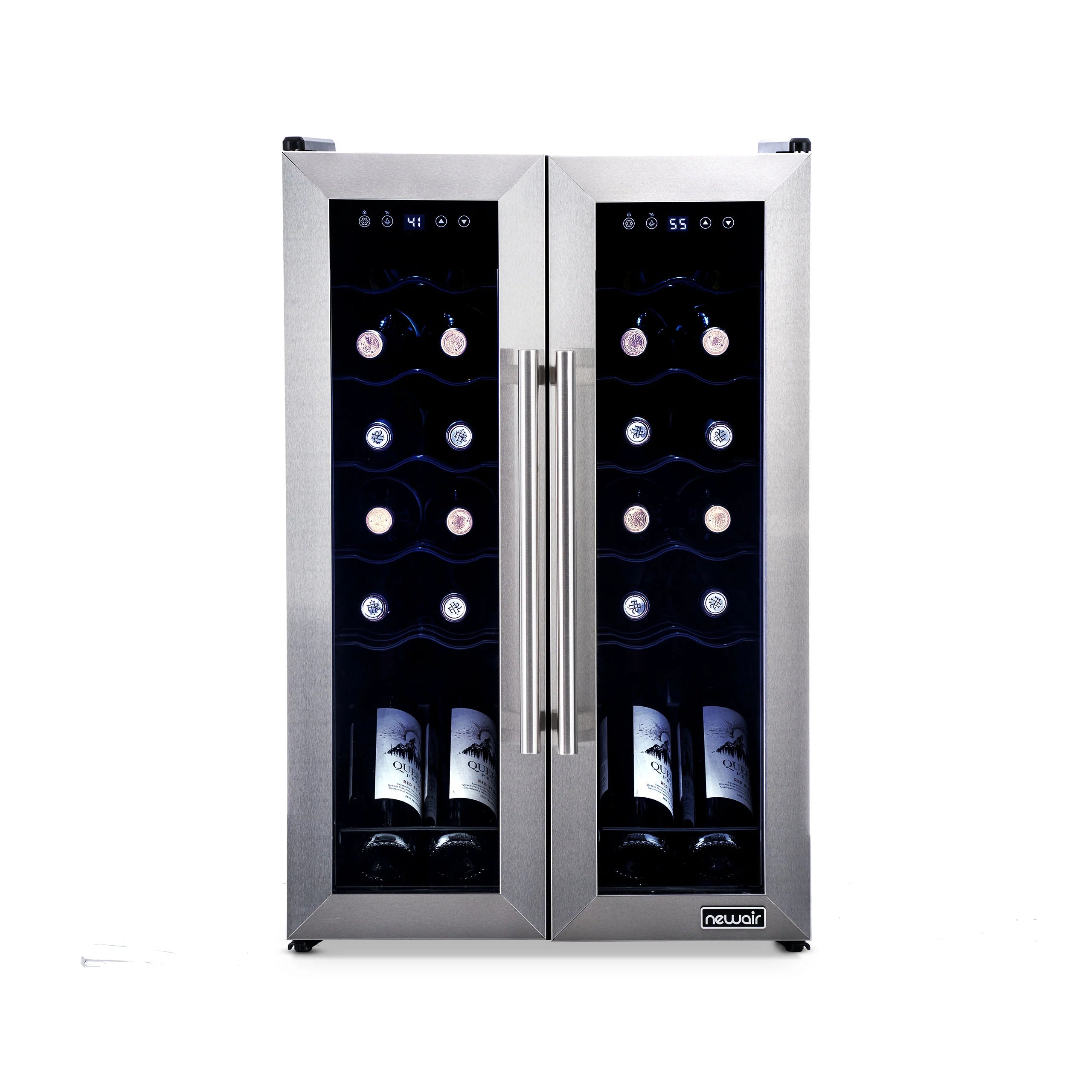 2025 Refrigerador de Vinos Independiente Newair® de Acero Inoxidable – 24 Botellas – 20" con Doble Zona