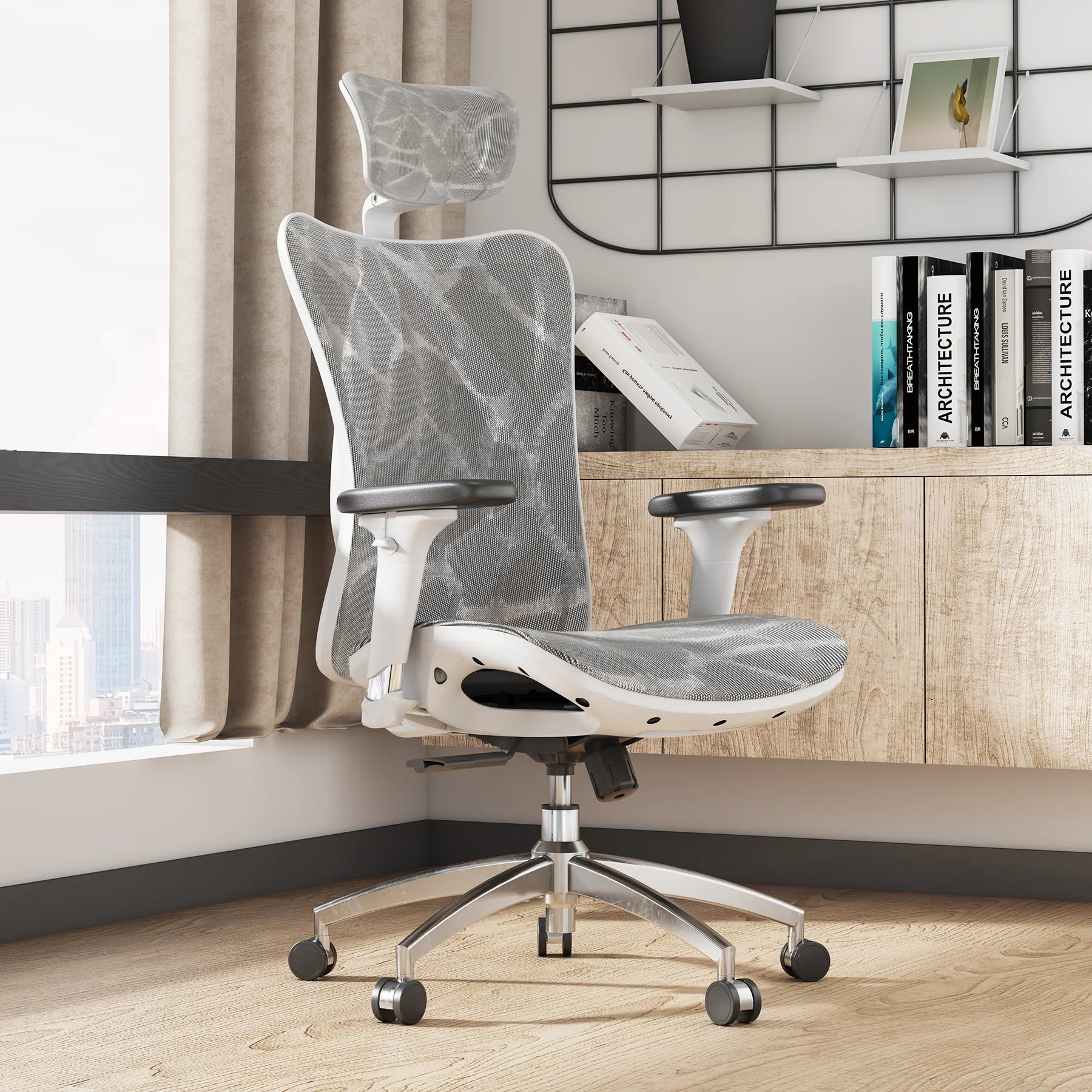 2025 Silla de Oficina Sihoo M57 Totalmente de Malla Transpirable para un Estilo de Vida Sedentario